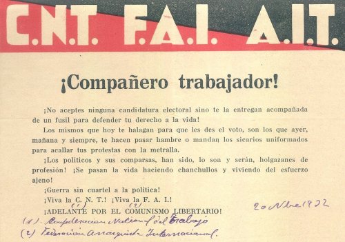 Actualité de l'Anarchosyndicalisme  S’ABSTENIR AUX ELECTIONS, EST-CE FAVORISER LE FASCISME ?