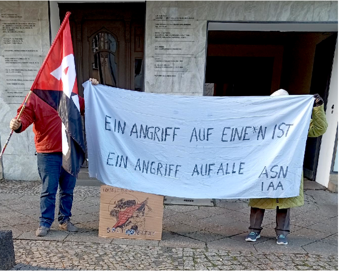 Solidarität mit dem Arbeitskampf bei All3 Serbien in Berlin