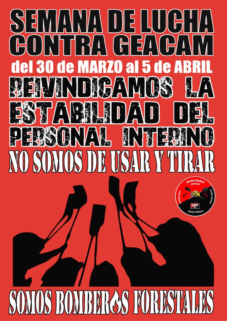 [Sindical] Semana de Lucha contra Geacam del 30 de marzo al 5 de abril