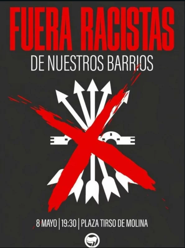 Manifestación contra del fascismo Madrid 8 mayo 2026    Tirso de Molina