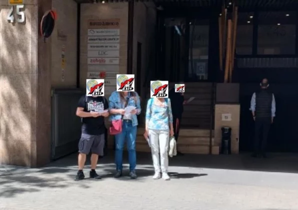 Acto informativo de defensa sindical contra Comercial Belkin 2
